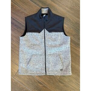 Ascend Black Gray‎ Vest Full Zip Sleeveless Fleece Lined Outdoor Western Hiking